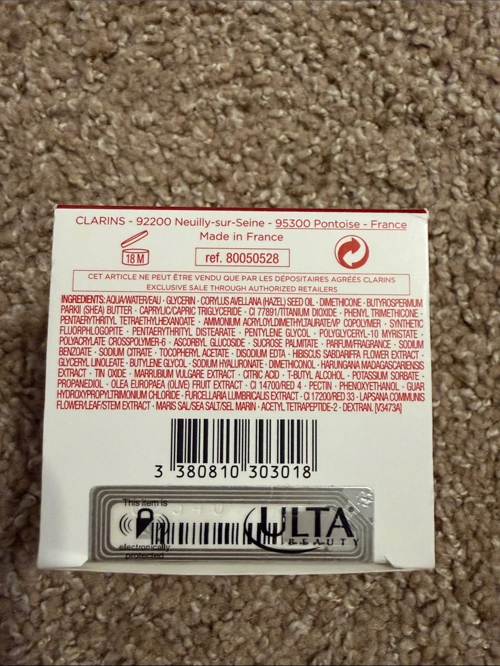 Clarins Rose Radiance Cream - White & Red Packaging